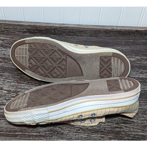 Converse Women's Classic All Star Cream Plaid Laceless Pull On Sneaker Size 8 - Picture 6 of 6